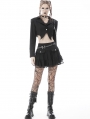 Black Gothic Punk Bat Chain Fashion Crop Jacket for Women