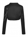 Black Gothic Punk Bat Chain Fashion Crop Jacket for Women