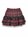 Black and Red Plaid Gothic Grunge Mesh Sweet Mini Skirt