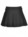 Black Gothic Punk Rock Pleated Mini Skirt With Bag