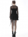 Black Gothic Punk Lace Irregular Net Mini Skirt