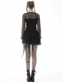 Black Gothic Punk Lace Irregular Net Mini Skirt