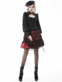 Black and Red Gothic Lace Mini Skirt