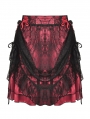 Black and Red Gothic Lace Mini Skirt