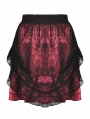 Black and Red Gothic Lace Mini Skirt