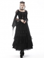 Black Gothic Vintage Elegant Frilly Chiffon Long Skirt