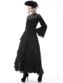 Black Gothic Vintage Elegant Frilly Chiffon Long Skirt
