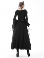 Black Gothic Vintage Elegant Frilly Chiffon Long Skirt