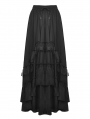 Black Gothic Vintage Elegant Frilly Chiffon Long Skirt