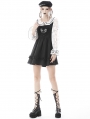 White Gothic Moon Sweet Doll Collar Daily Wear Long Sleeve Blouse for Women