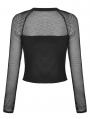 Black Gothic Punk Metal Daily Wear Long Sleeve T-Shirt for Women