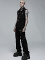 Black Gothic Punk Daily Wear Long Rivet Trousers for Men