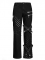 Black Gothic Punk Daily Wear Long Rivet Trousers for Men