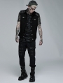 Black Gothic Punk Rock Daily Wear Vest for Men