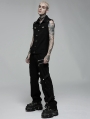 Black Gothic Punk Rock Daily Wear Vest for Men