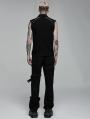 Black Gothic Punk Rock Daily Wear Vest for Men