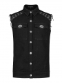 Black Gothic Punk Rock Daily Wear Vest for Men