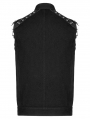 Black Gothic Punk Rock Daily Wear Vest for Men