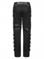 Black Gothic Punk Metal Buckle Long Straight Trousers for Men