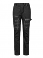 Black Gothic Punk Rivet Belt Long Trousers for Men