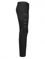 Black Gothic Punk Rivet Belt Long Trousers for Men