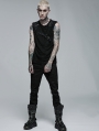 Black Gothic Punk Mesh Sleeveless Tank Top for Men