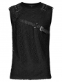 Black Gothic Punk Mesh Sleeveless Tank Top for Men