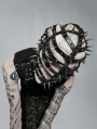 Black Gothic Punk PU Leather Pointed Cone Head Cover for Men