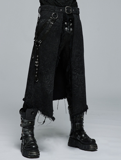 Black Gothic Punk Rock Skirt for Men - Devilnight.co.uk