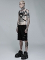 Black Gothic Punk PU Leather Cross Belt Harness for Men