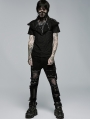 Black Gothic Punk Broken Mesh Decadent Long Trousers for Men