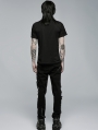 Black Gothic Punk Broken Mesh Decadent Long Trousers for Men