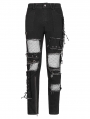 Black Gothic Punk Broken Mesh Decadent Long Trousers for Men