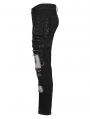 Black Gothic Punk Broken Mesh Decadent Long Trousers for Men