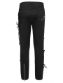 Black Gothic Punk Broken Mesh Decadent Long Trousers for Men