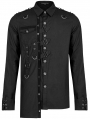 Black Gothic Punk Asymmetric Long Sleeve Shirt for Men