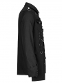 Black Gothic Punk Asymmetric Long Sleeve Shirt for Men