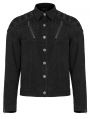 Black Gothic Punk Mesh Rugged Daily Wear Short Jacket for Men