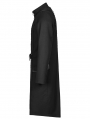 Black Gothic Handsome Skeleton Embroidered Medium Length Jacket for Men