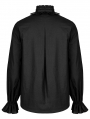 Black Vintage Gothic Skeleton Embroidered Long Sleeve Shirt for Men