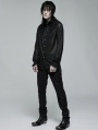 Black Vintage Gothic Chiffon Jacquard Long Sleeve Shirt for Men