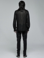 Black Vintage Gothic Chiffon Jacquard Long Sleeve Shirt for Men