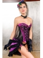 Purple and Black Lace Overbust Burlesque Corset