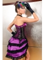 Purple and Black Lace Overbust Burlesque Corset