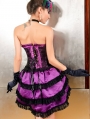 Purple and Black Lace Overbust Burlesque Corset