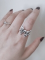 Dark Vintage Gothic Punk Skull Butterfly Ring