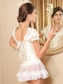 Pale Cream Overbust Waist Training Victorian Corset