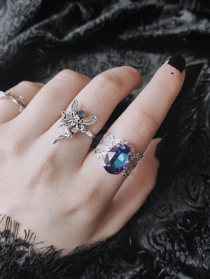 Vintage Gothic Angel Wing Ring
