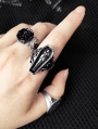Dark Gothic Punk Baroque Vampire Skull Coffin Ring