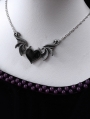 Black Gothic Punk Retro Heart Bat Wing Pendant Necklace